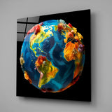 Color Explosions On Earth Glass Wall Art|| Designer's Collection