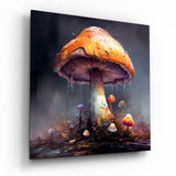 Mushroom Glass Wall Art|| Designer's Collection