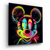 Neon Mickey Glass Wall Art|| Designer's Collection