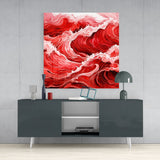 Red Waves Glass Wall Art|| Designer's Collection