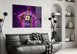 Lebron James Glass Wall Art