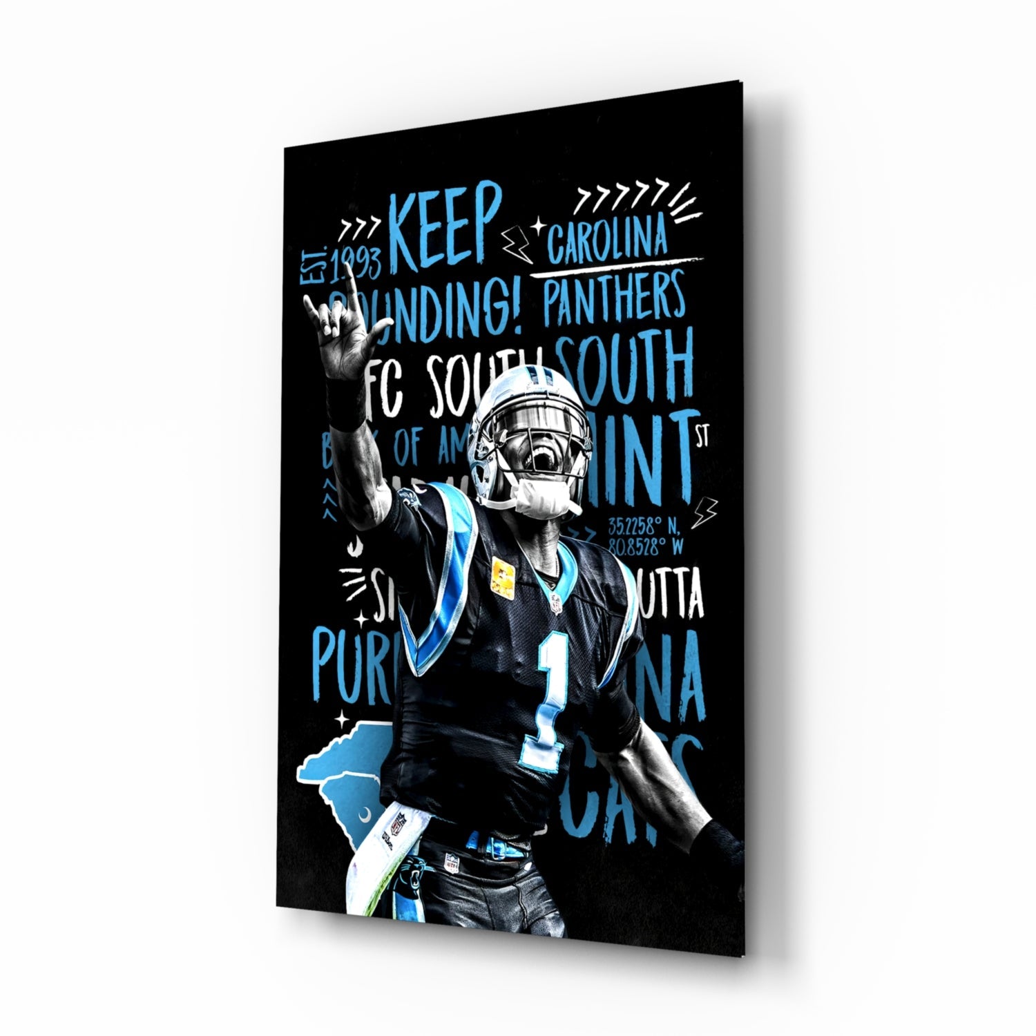 Luke Kuechly Glass Wall Art