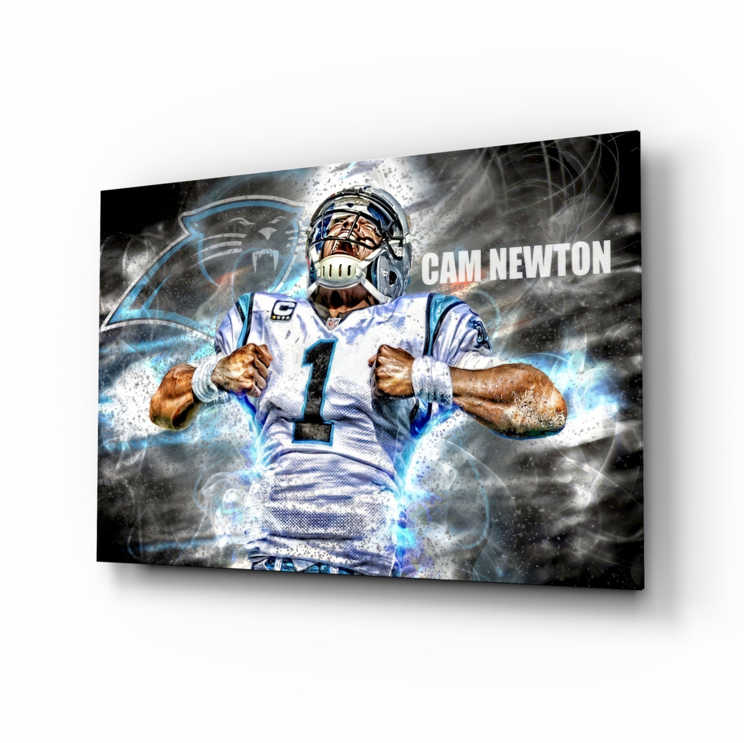 Cam Newton Glass Wall Art