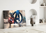 Captain America Glass Wall Art