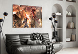 Captain America vs Iron Man Glass Wall Art