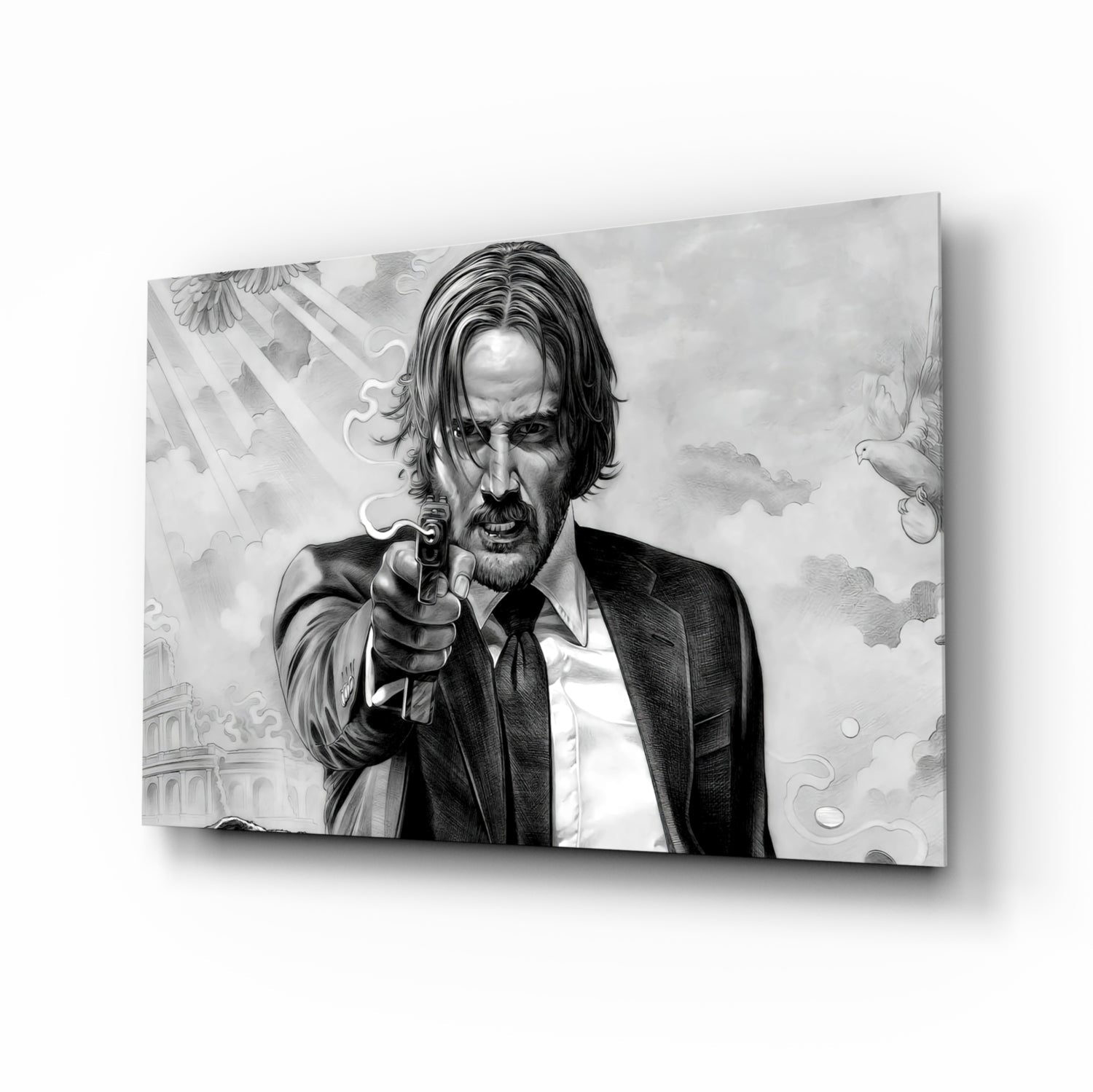 John Wick Glass Wall Art