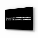 Two Rules for Success Glass Wall Art