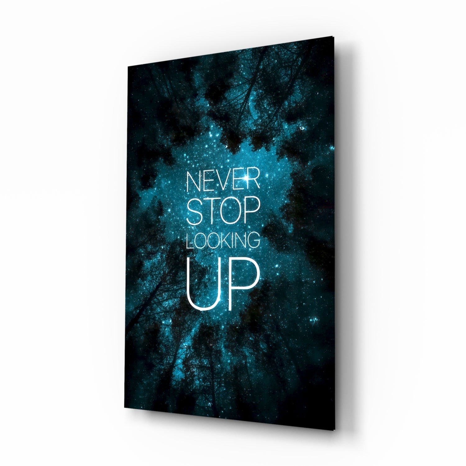 Never Stop Glass Wall Art