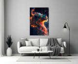 Fire Lion Glass Wall Art