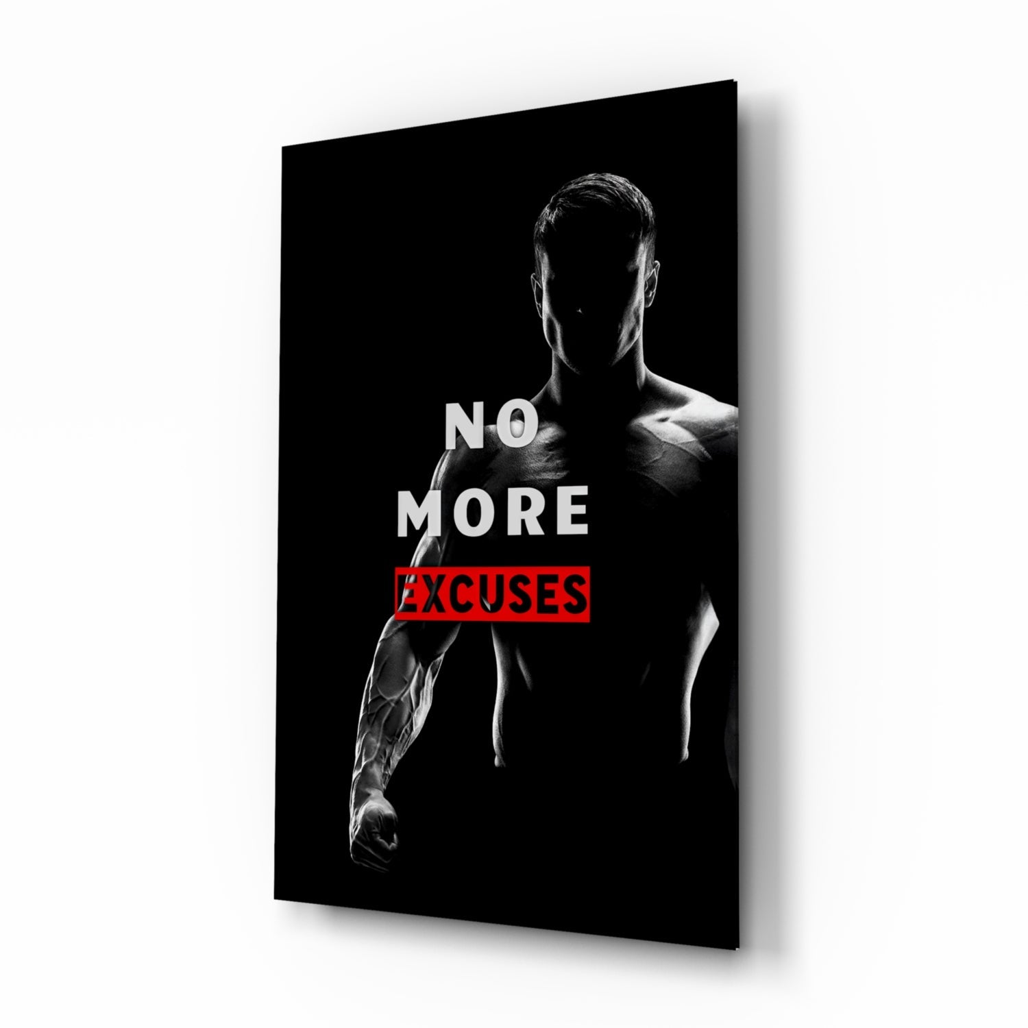 No More Excuses Glass Wall Art