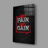 No Pain No Gain Glass Wall Art