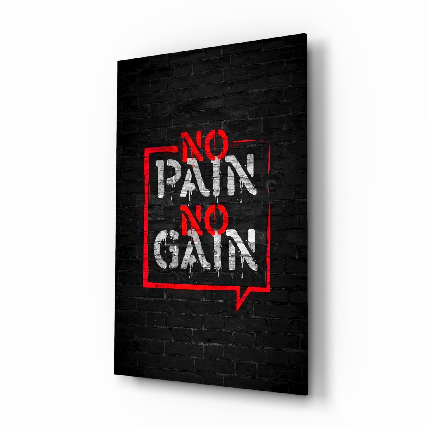 No Pain No Gain Glass Wall Art