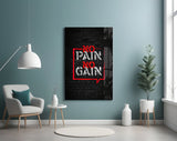 No Pain No Gain Glass Wall Art