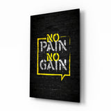 No Pain No Gain Glass Wall Art