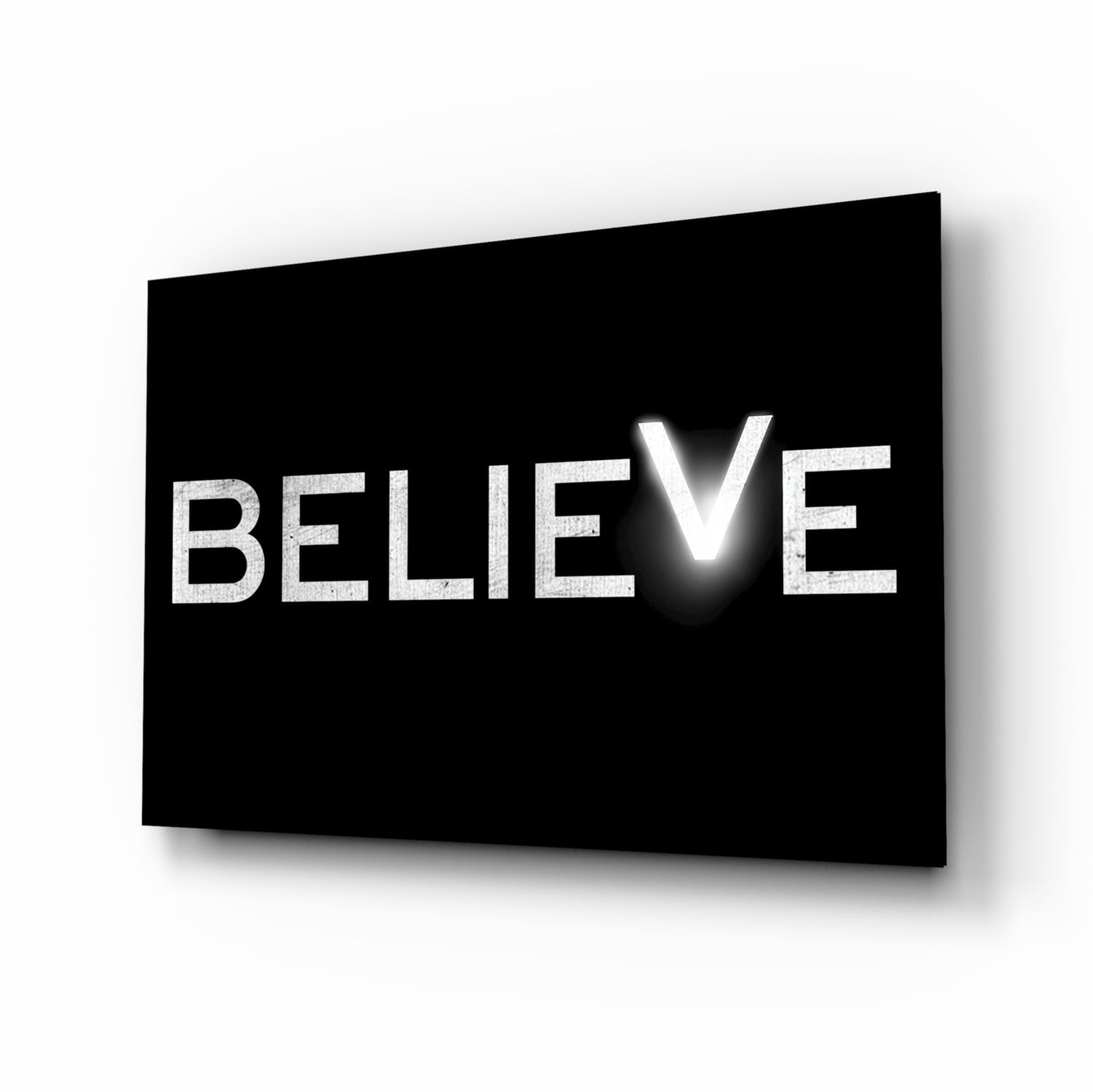 Believe Glass Wall Art