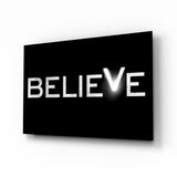 Believe Glass Wall Art