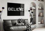 Believe Glass Wall Art