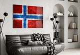 Flag of Norway Glass Wall Art