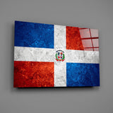 Flag of Dominic Republic Glass Wall Art