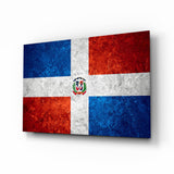 Flag of Dominic Republic Glass Wall Art