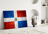 Flag of Dominic Republic Glass Wall Art