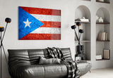 Flag of Puerto Rico Glass Wall Art