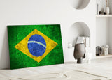 Flag of Brasil Glass Wall Art