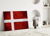 Flag of Denmark Glass Wall Art