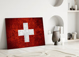 Flag of Switzerland Glass Wall Art