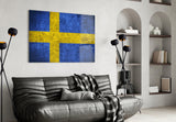 Flag of Sweden  Glass Wall Art