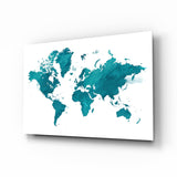 World Map Glass Wall Art