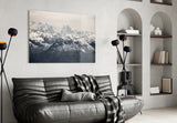 Snowy Mountains Glass Wall Art