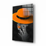 Orange Hat Glass Wall Art | insigneart.co.uk