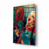 Harley Quinn and Deadpool Glass Wall Art | insigneart.co.uk