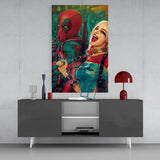 Harley Quinn and Deadpool Glass Wall Art | insigneart.co.uk