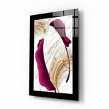 Harmonious Purple Leaf Glass Wall Art | insigneart.co.uk