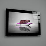 Hippo Glass Wall Art | insigneart.co.uk