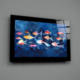 Colorful Fishes Glass Wall Art | insigneart.co.uk