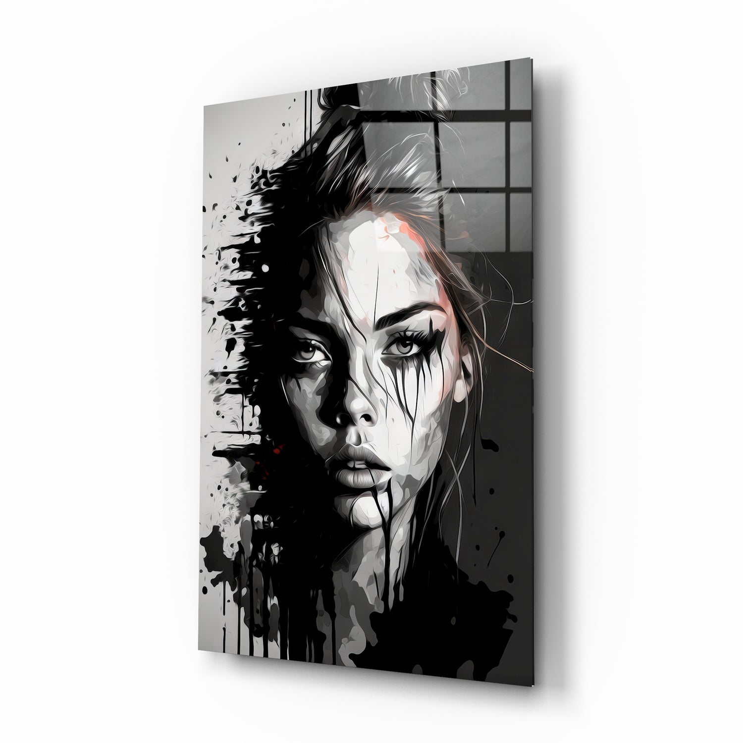 Scribbled Beauty Glass Wall Art || Designer's Collection – insigneart.co.uk