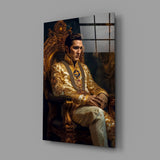 Elvis Presley in the Throne Glass Wall Art || Designer's Collection