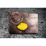 Yellow Leaf Glass Wall Art | insigneart.co.uk