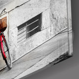 Red Bicycle Glass Wall Art | insigneart.co.uk