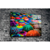 Colorful Umbrellas Glass Wall Art | insigneart.co.uk