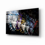 Venetian Carnival Masks Glass Wall Art | insigneart.co.uk