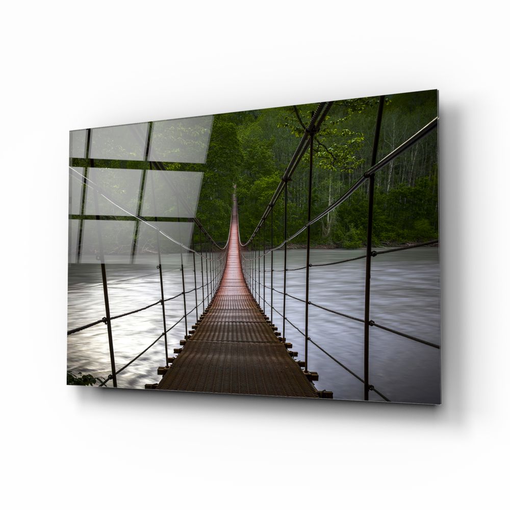 Suspension Bridge Glass Wall Art | insigneart.co.uk