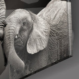 Elephants Glass Wall Art | insigneart.co.uk