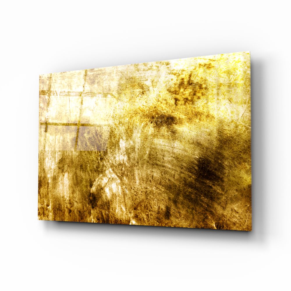 Yellow Abstract Pattern Glass Wall Art | insigneart.co.uk