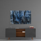 Blue Abstract Pattern Glass Wall Art | insigneart.co.uk