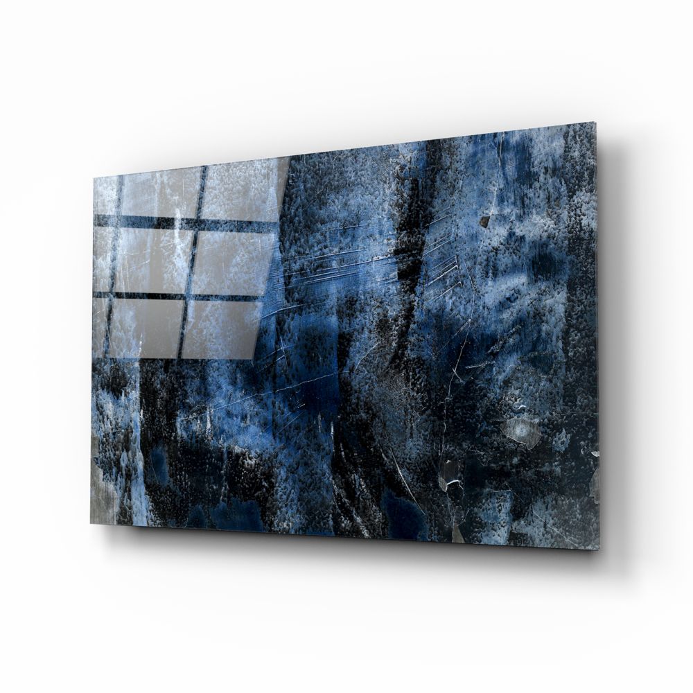 Blue Abstract Pattern Glass Wall Art | insigneart.co.uk