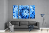 Blue Spiral 4 Pieces Mega Glass Wall Art (150x92 cm)